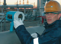 Figure 1. Setup of a Promass F DN250 meter in the hydrocarbon calibration facility at SPSE, France